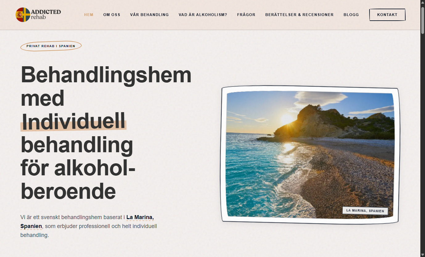 Addicted Rehab webbplats